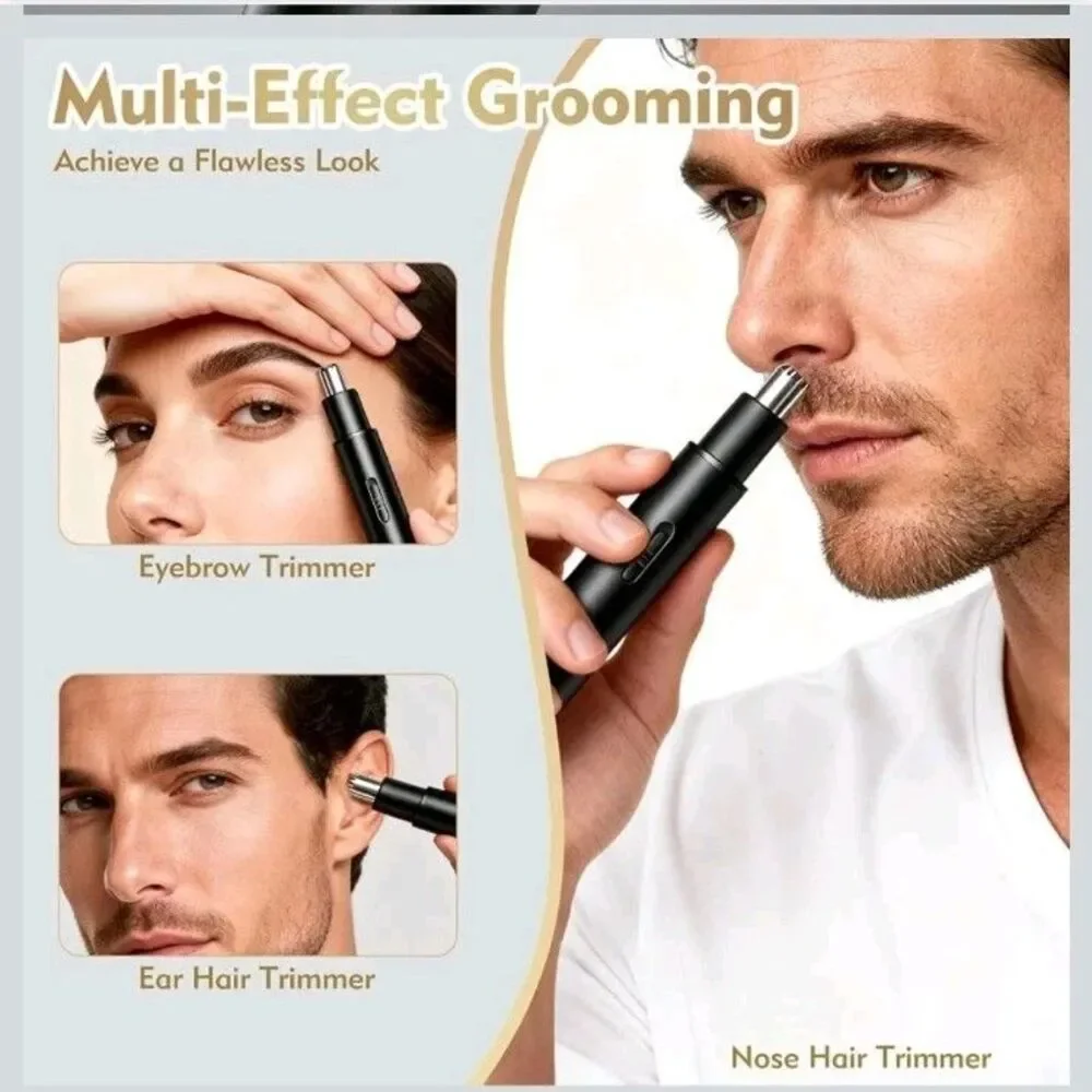 USB Rechargeable Nose Hair Trimmer Ear Eyebrow Facial Hair Clipper for Men
